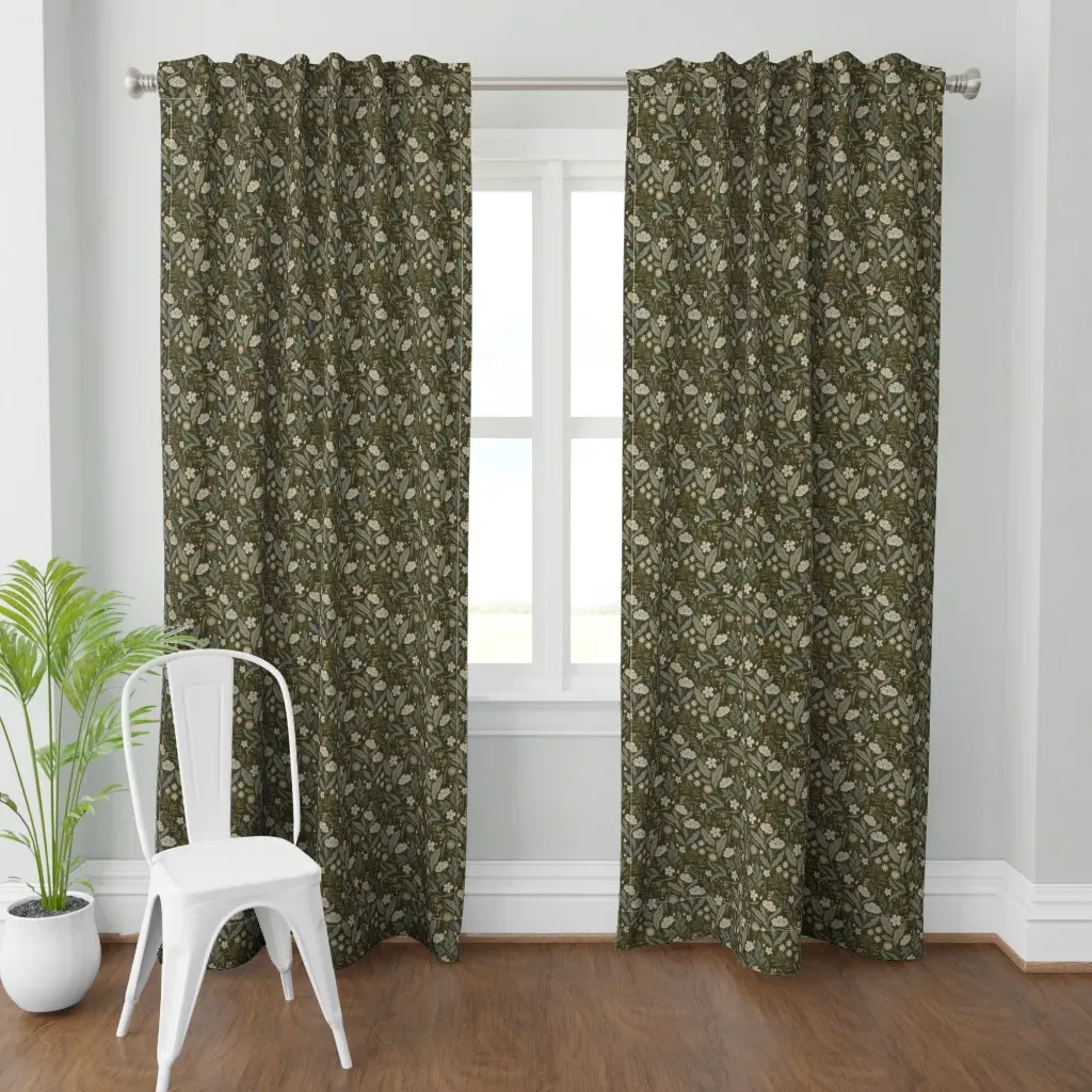 Groovy Garden M Curtain Panel - Olive Green product