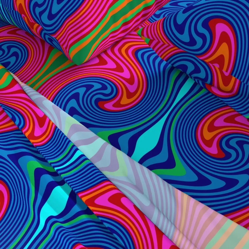 Groovy Stripes San Francisco Mix Queen Sheet Set - Pink alternate view