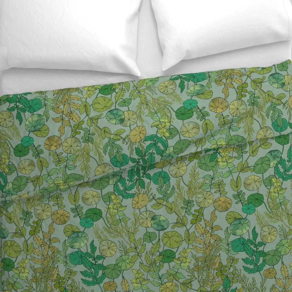 Growing A Garden Harmony Large Duvet Cover - Green alternate view