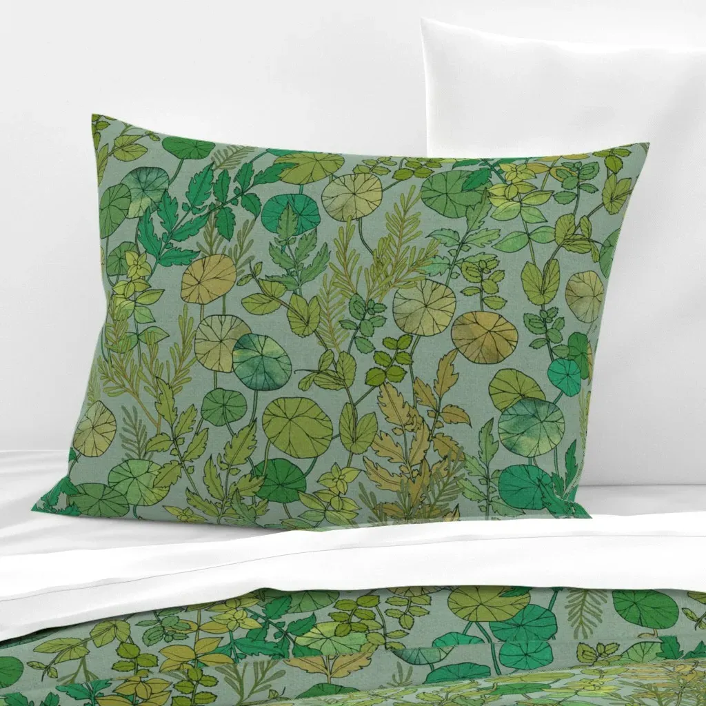 Growing A Garden Harmony Standard Knife Edge Pillow - Green, Cotton Sateen product