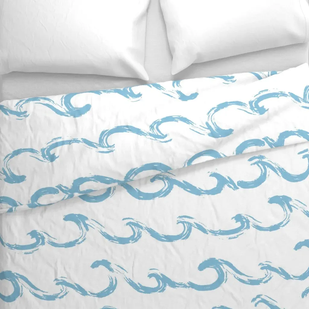 Grungy Wave Large Duvet Cover - Light Blue alternate view