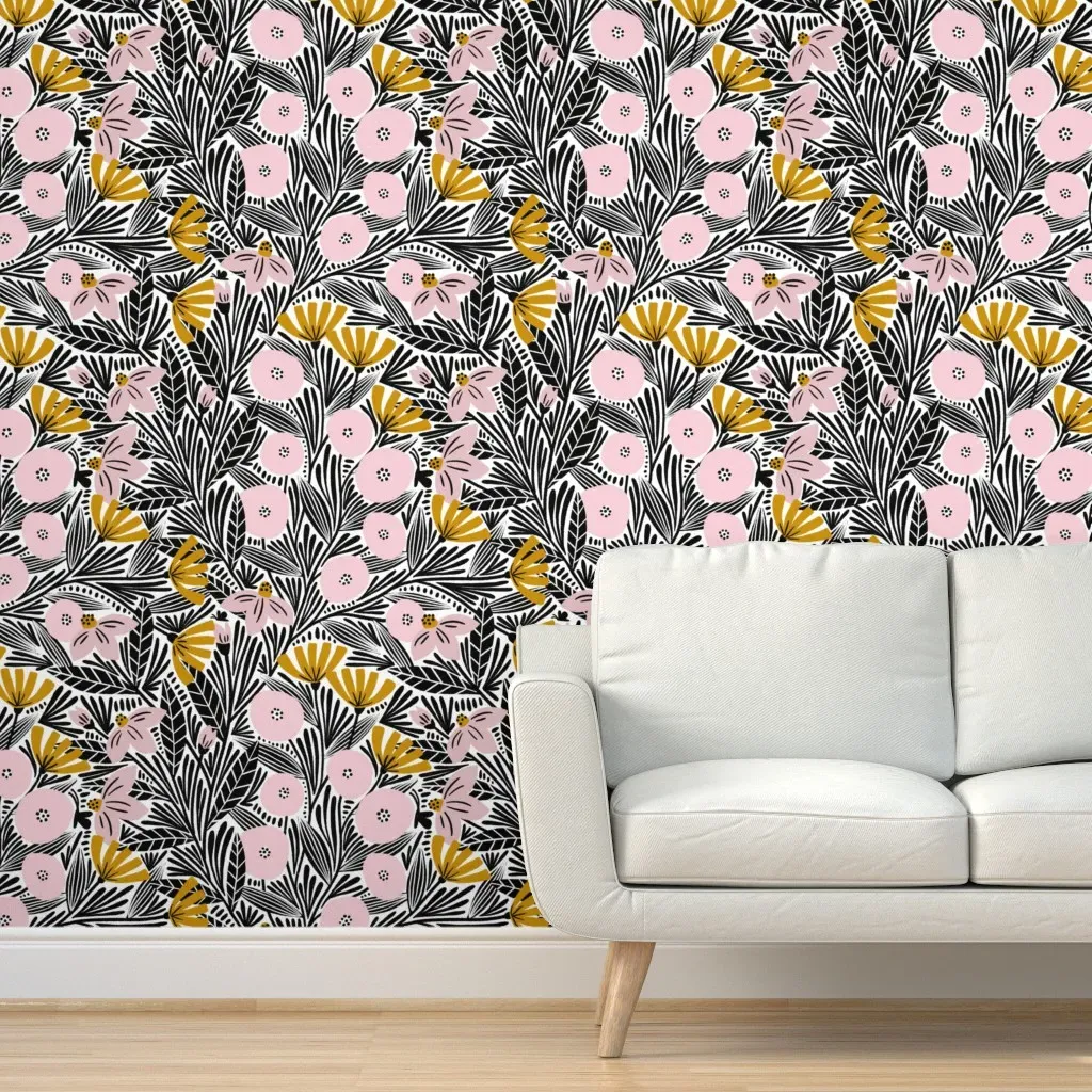 Guinevere Peel and Stick Wallpaper - Black and White product