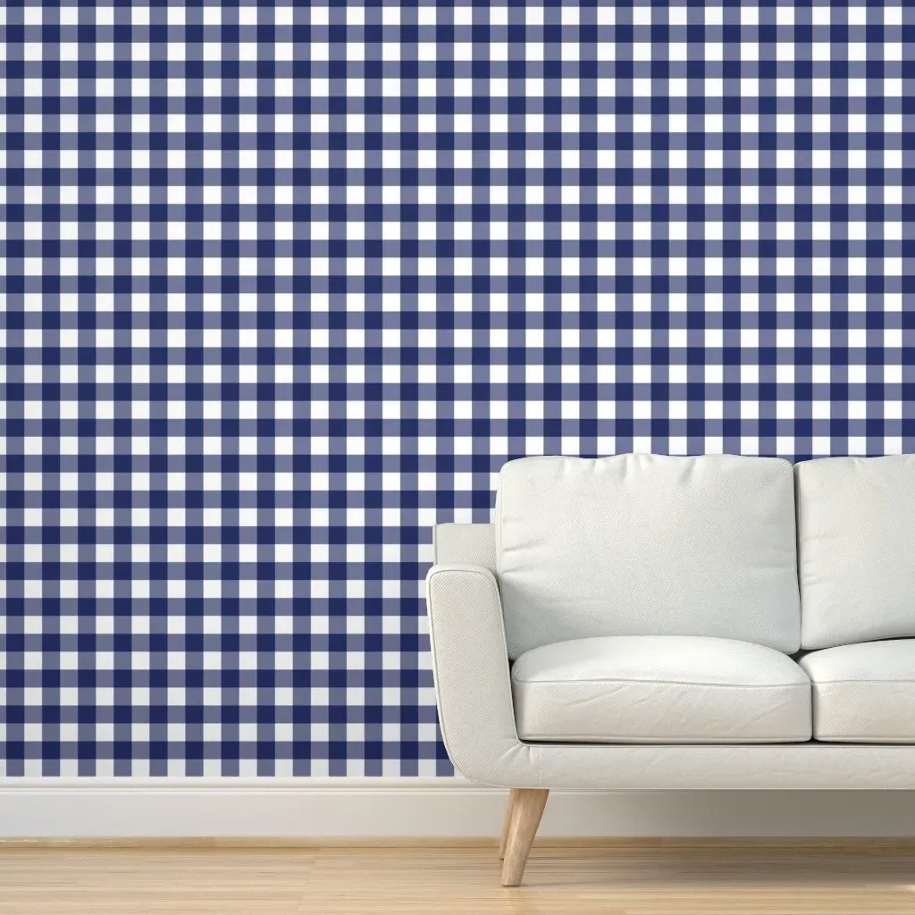 Gustav Bold Check Peel and Stick Wallpaper - Navy Blue product
