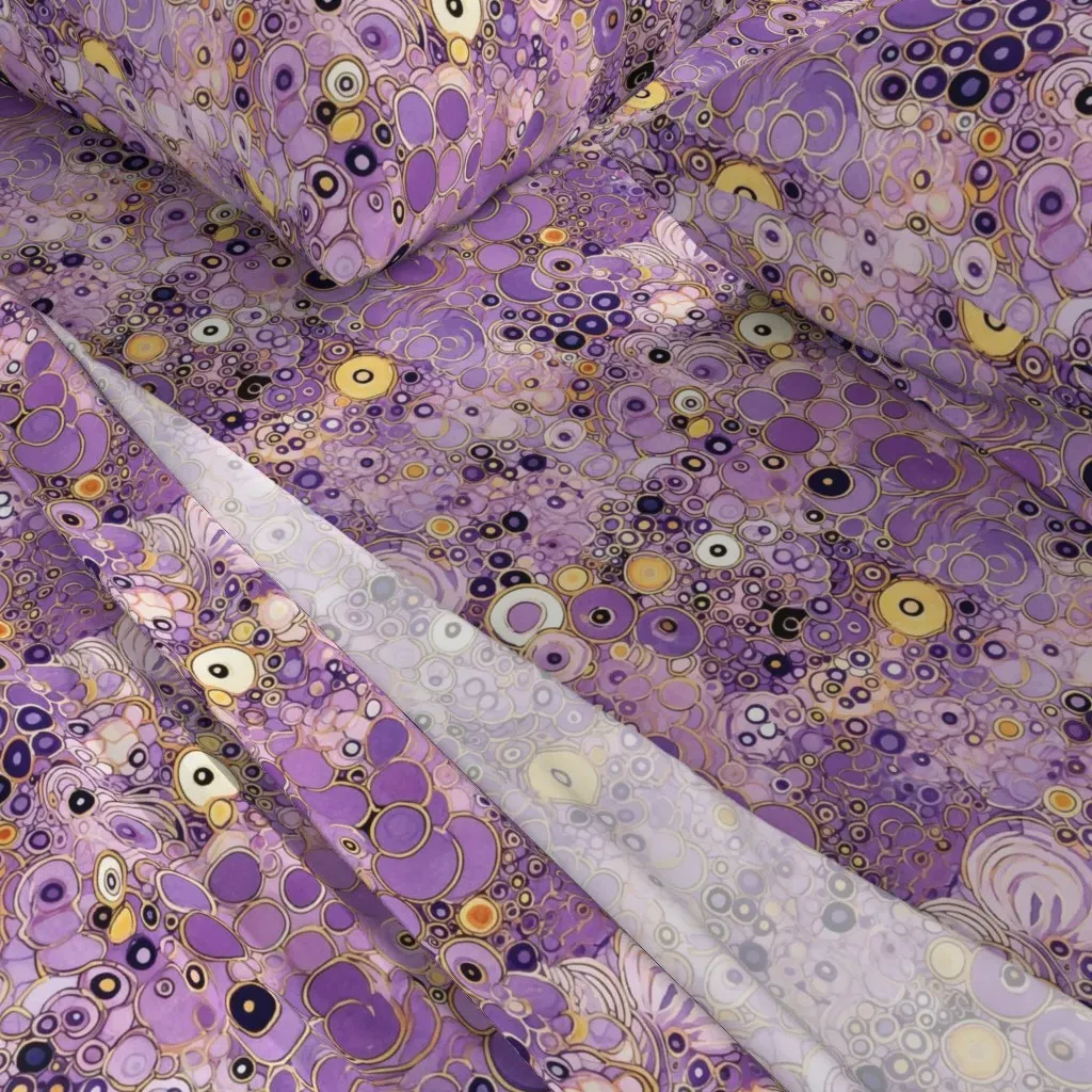 Gustav Klimt Art Nouveau Geometric Queen Sheet Set - Lavender alternate view