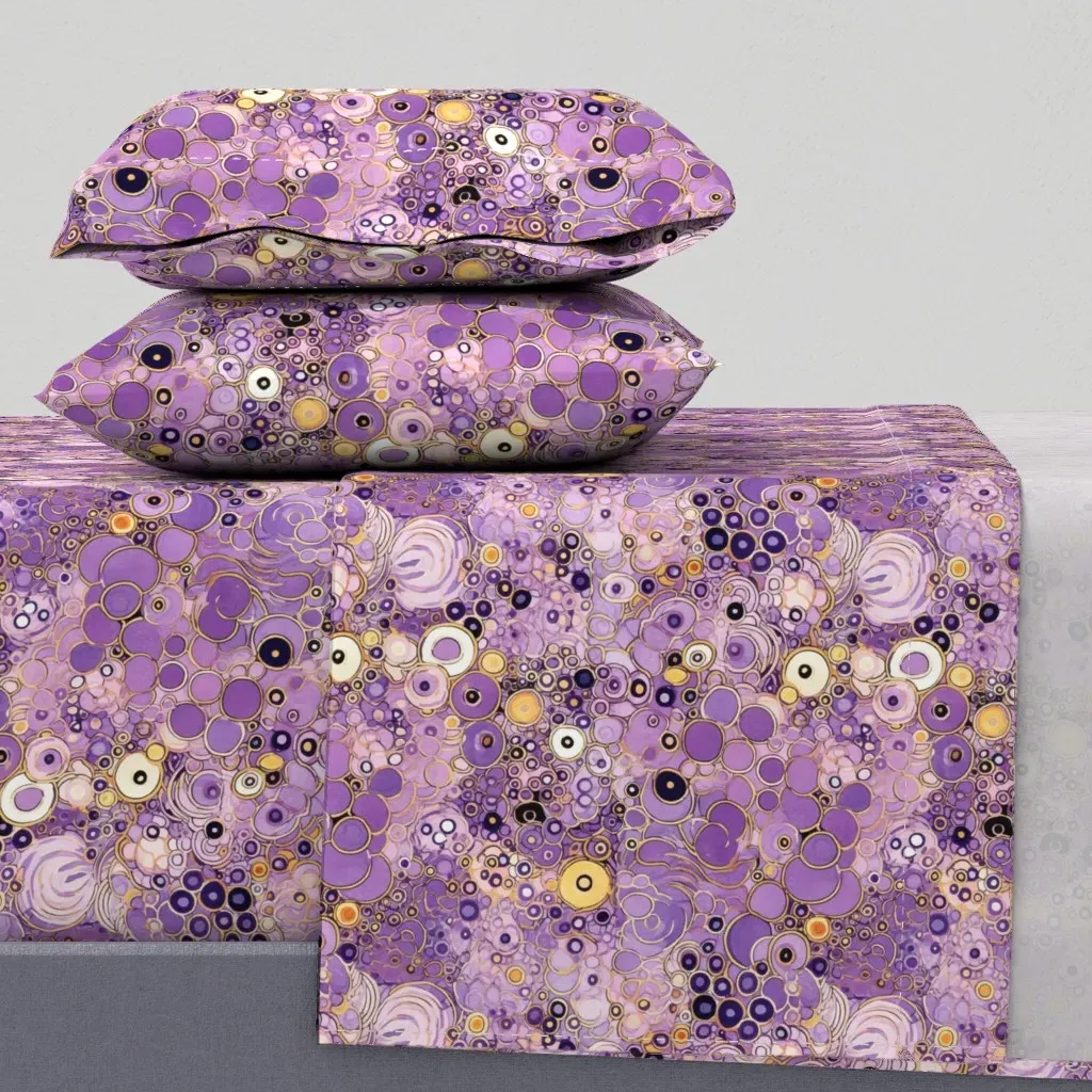 Gustav Klimt Art Nouveau Geometric Queen Sheet Set - Lavender product