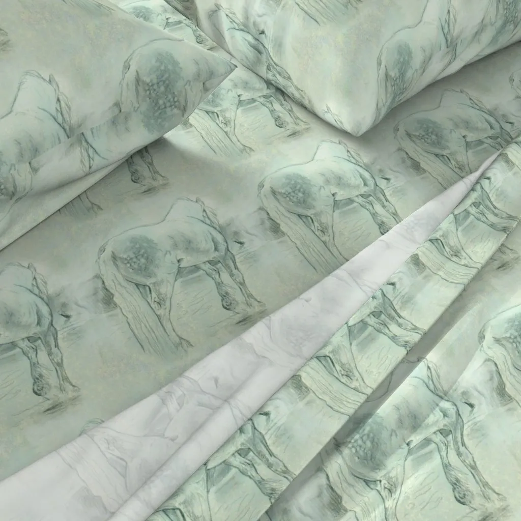 Gypsy Horse Queen Sheet Set - Light Teal alternate view