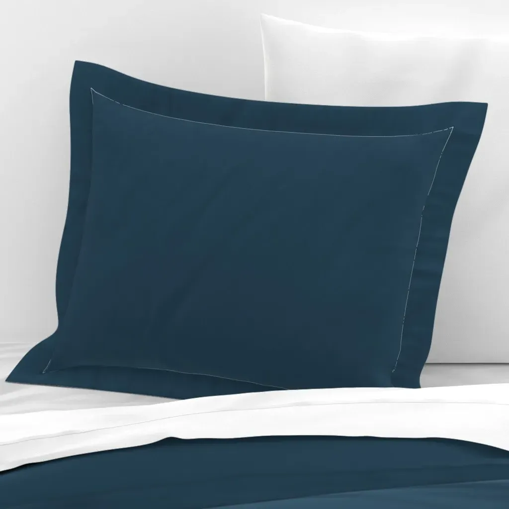 Hague Blue Standard Flanged Pillowcase - Deep Teal, Cotton Sateen product