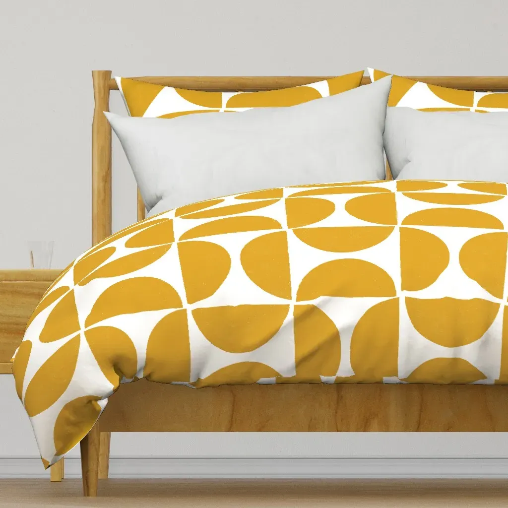 Half Moon Large Duvet Cover - Mustard Yellow product