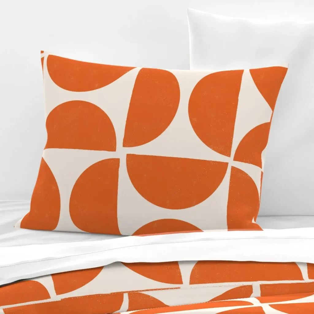 Half Moon Large Wide Standard Knife Edge Cushion - Burnt Orange, Cotton Sateen product