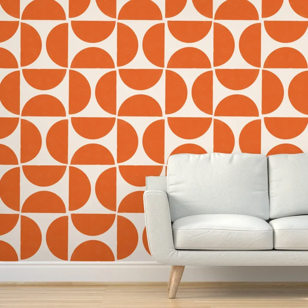 Half Moon Peel and Stick Wallpaper - Burnt Orange product