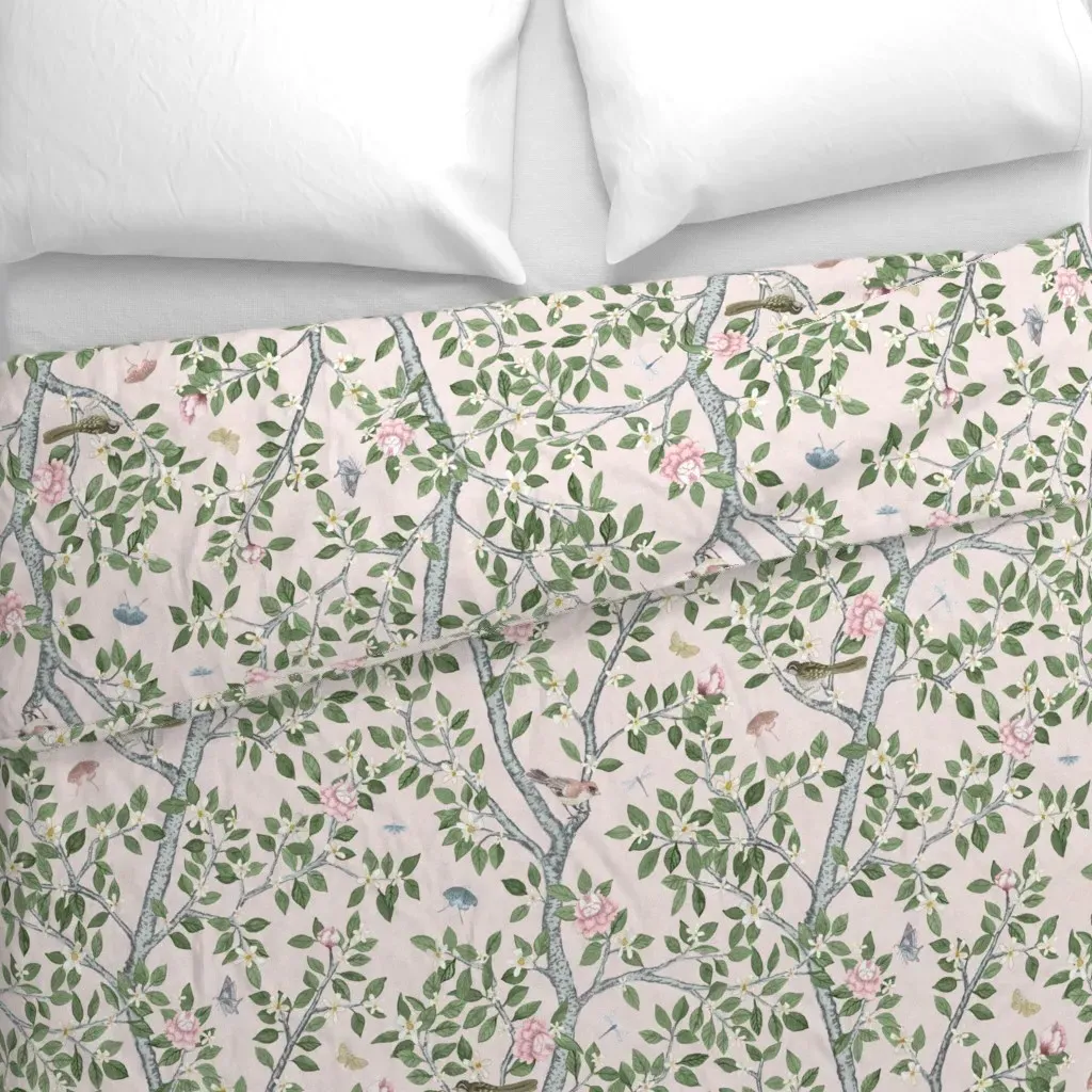Half Scale Pale Pink Climbing Duvet Cover - Pink alternate view