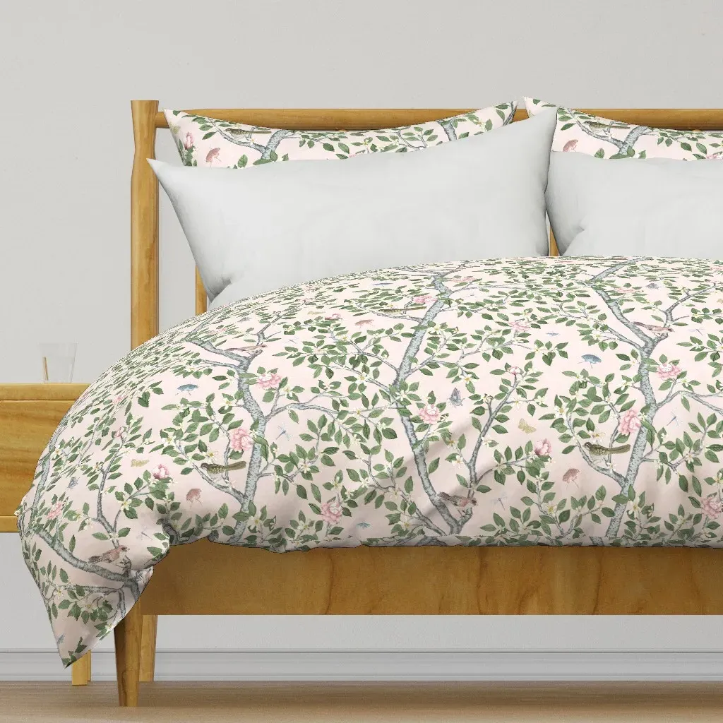 Half Scale Pale Pink Climbing Duvet Cover - Pink product