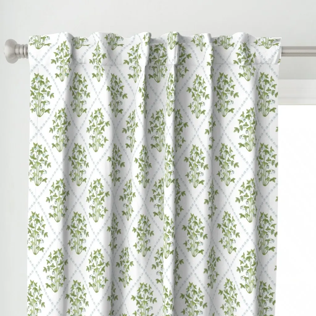 Half Scale Strawberry Curtain Panel - Green alternate view