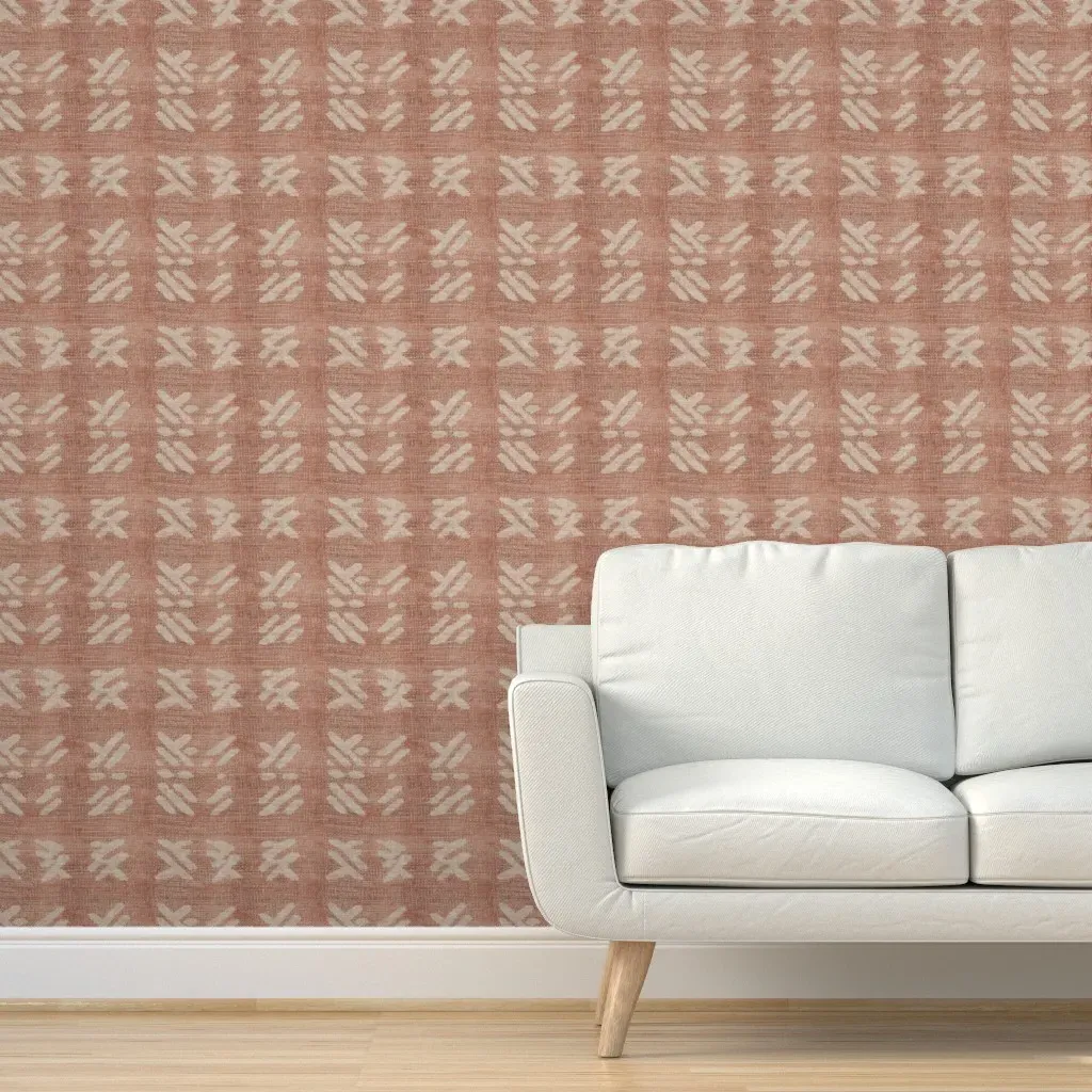 Hali Vintage Blush Peel and Stick Wallpaper - Terracotta product