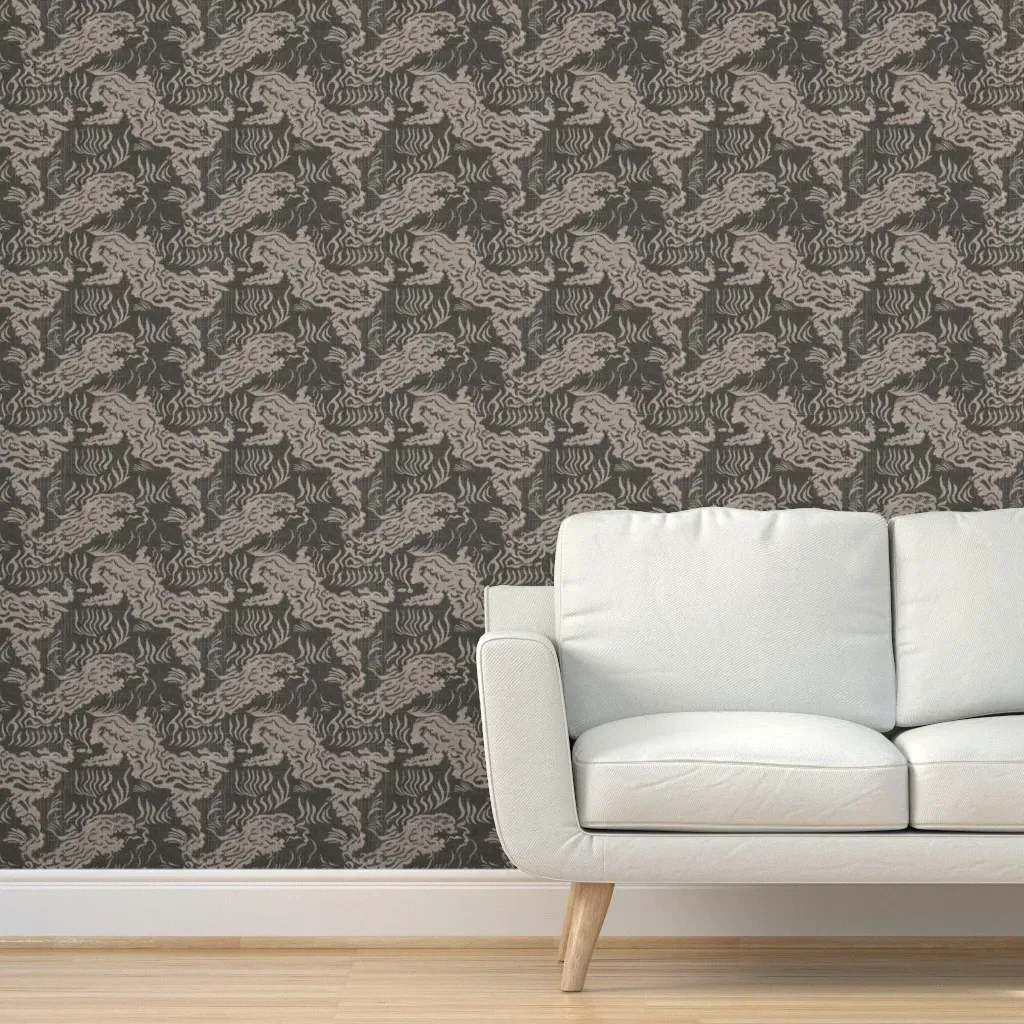 Hali Vintage Cloud Stripe Peel and Stick Wallpaper - Dark Gray product