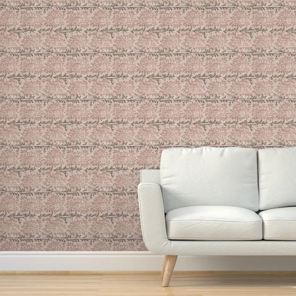Hali Vintage Dogwood Peel and Stick Wallpaper - Dusty Rose product