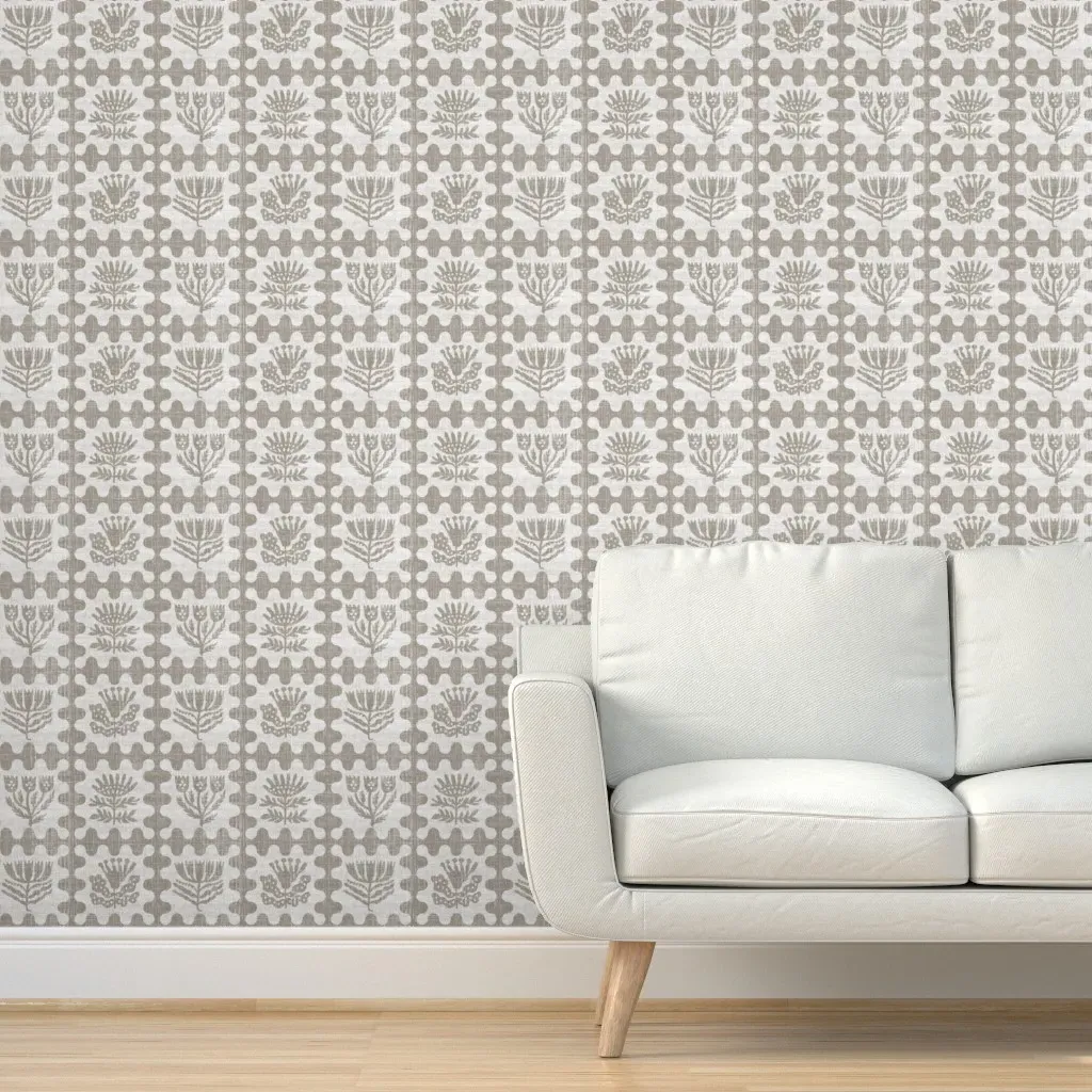 Hali Vintage Folkflower Peel and Stick Wallpaper - Taupe product