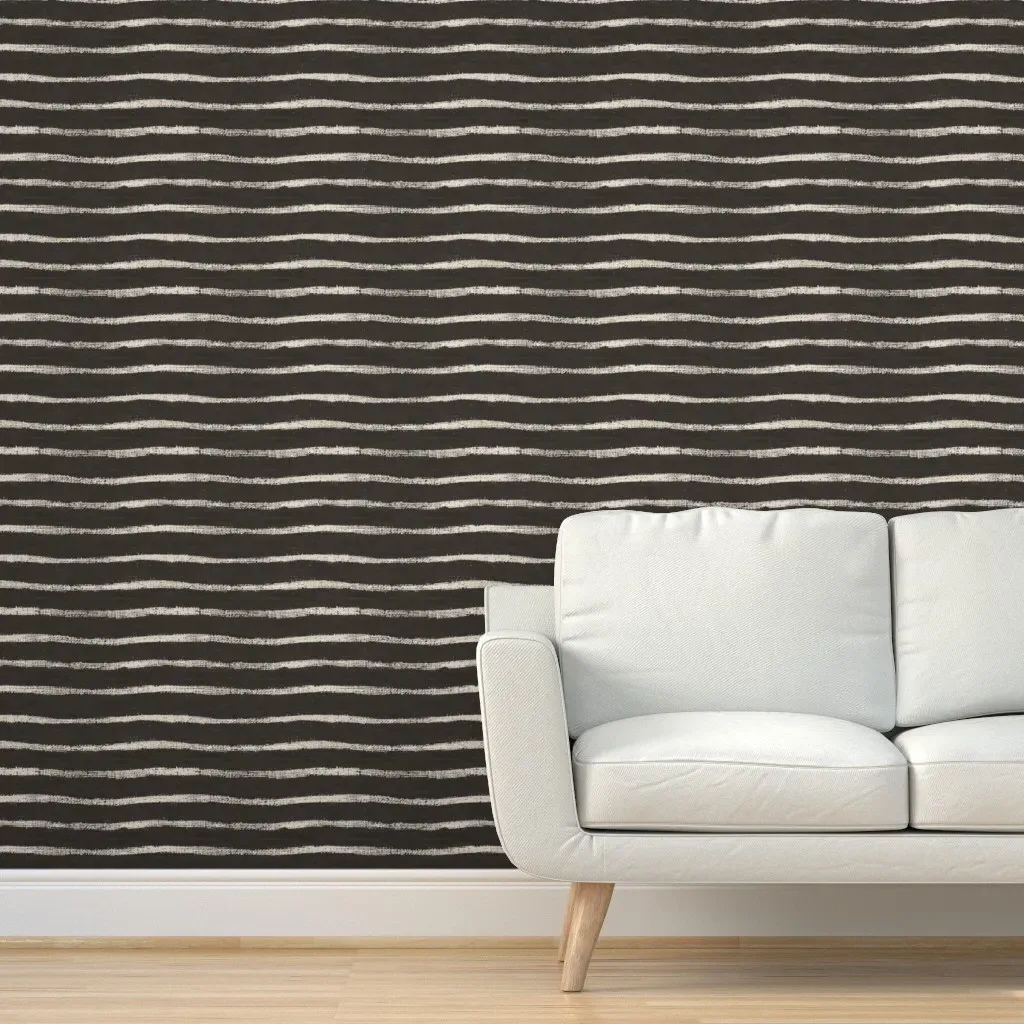 Hali Vintage Painter Stripe Peel and Stick Wallpaper - Dark Gray product
