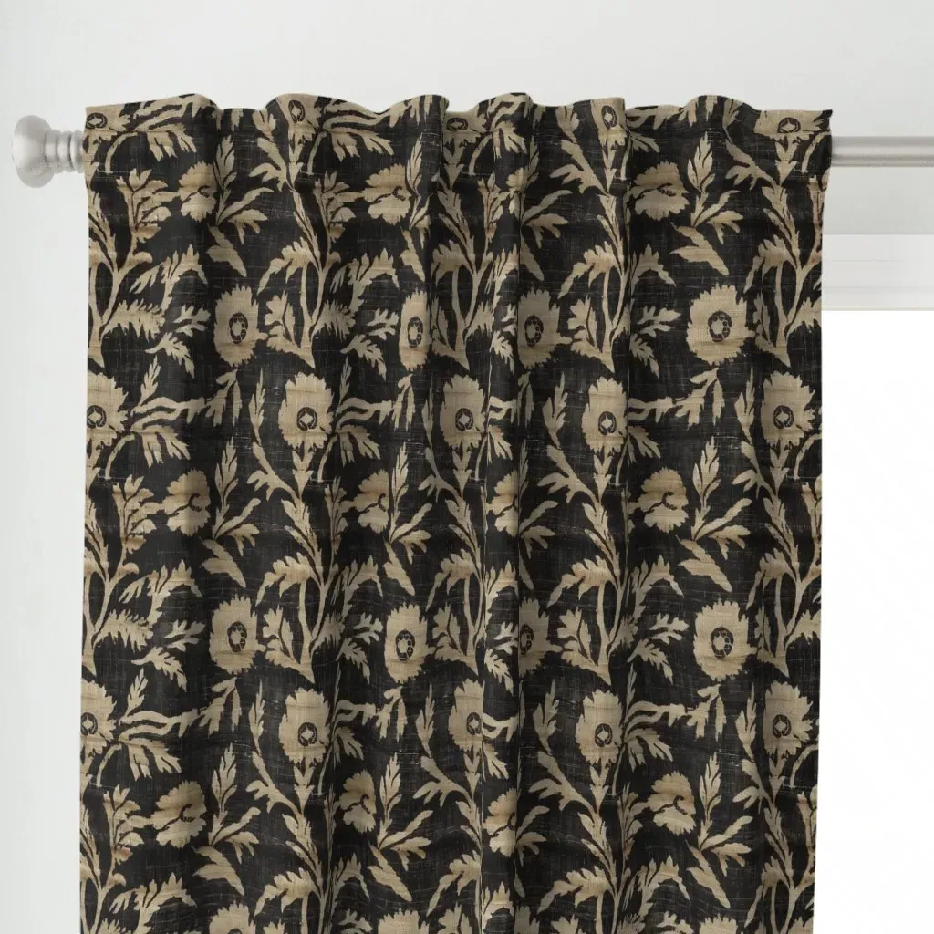 Hali Vintage Rocco Curtain Panel - Black alternate view