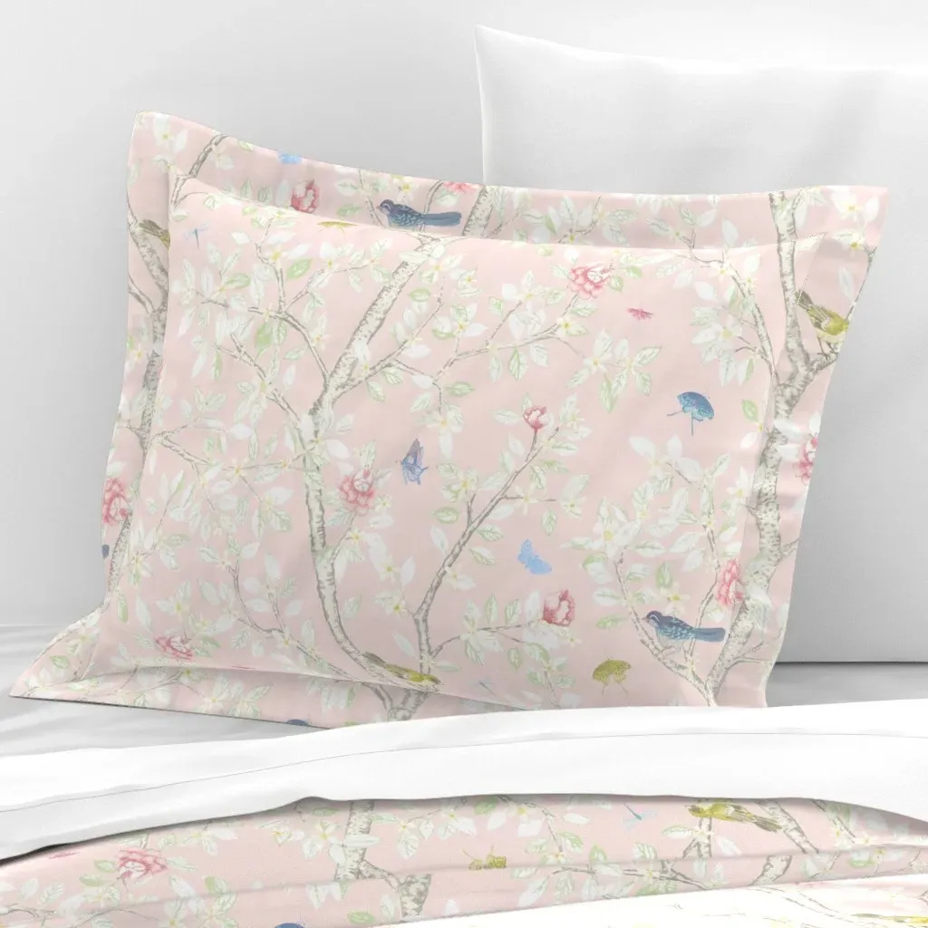 Hallie Elsie's Garden Standard Flanged Pillowcase - Pink, Cotton Sateen product
