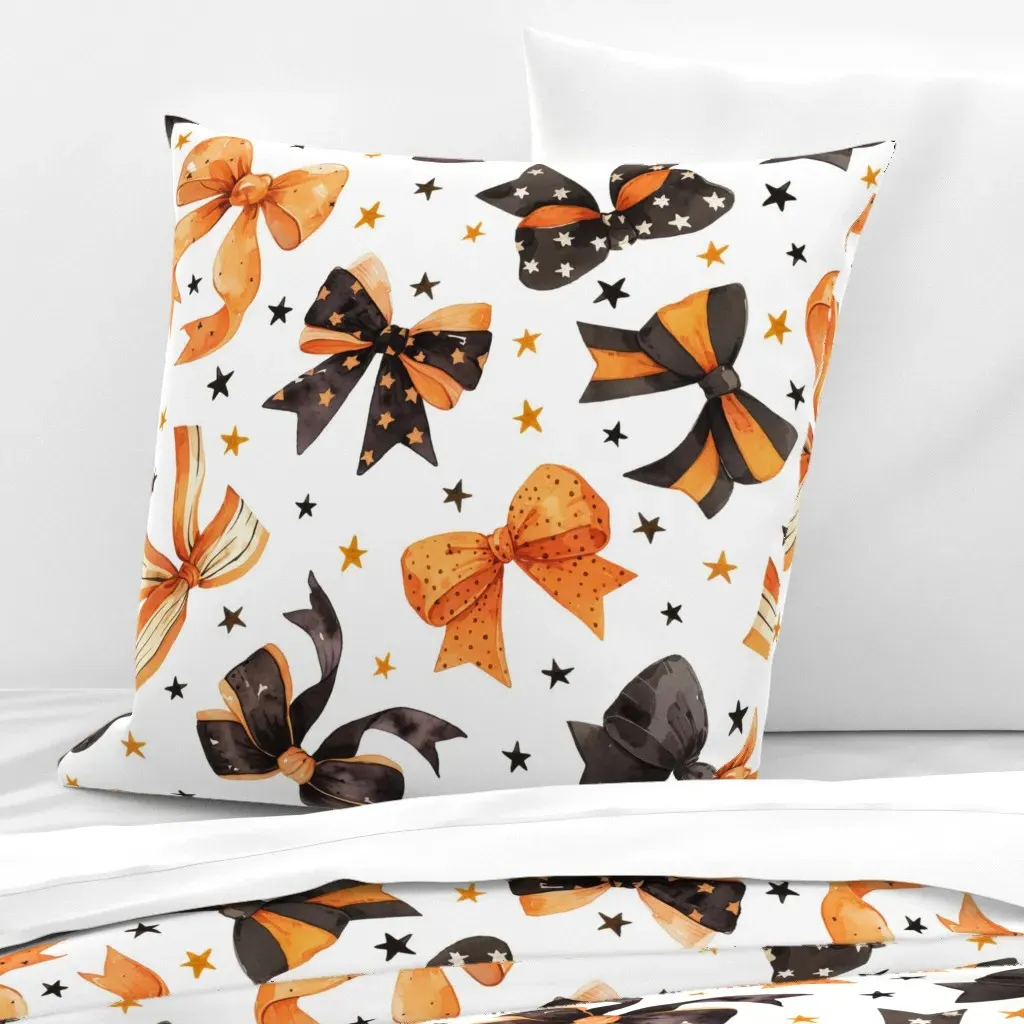 Halloween Bows Large Scale Euro Pillow Sham - Black product