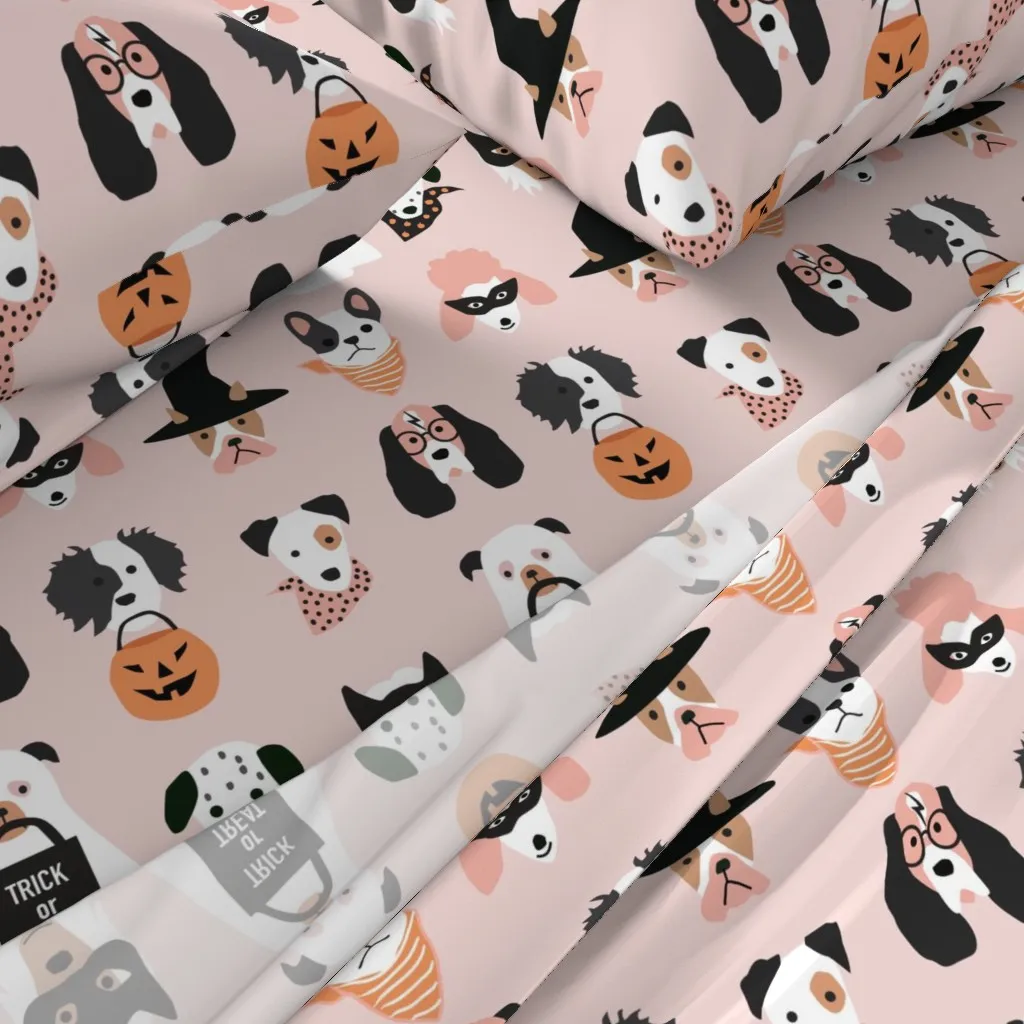 Halloween Puppies King Size Sheet Set - Pink alternate view