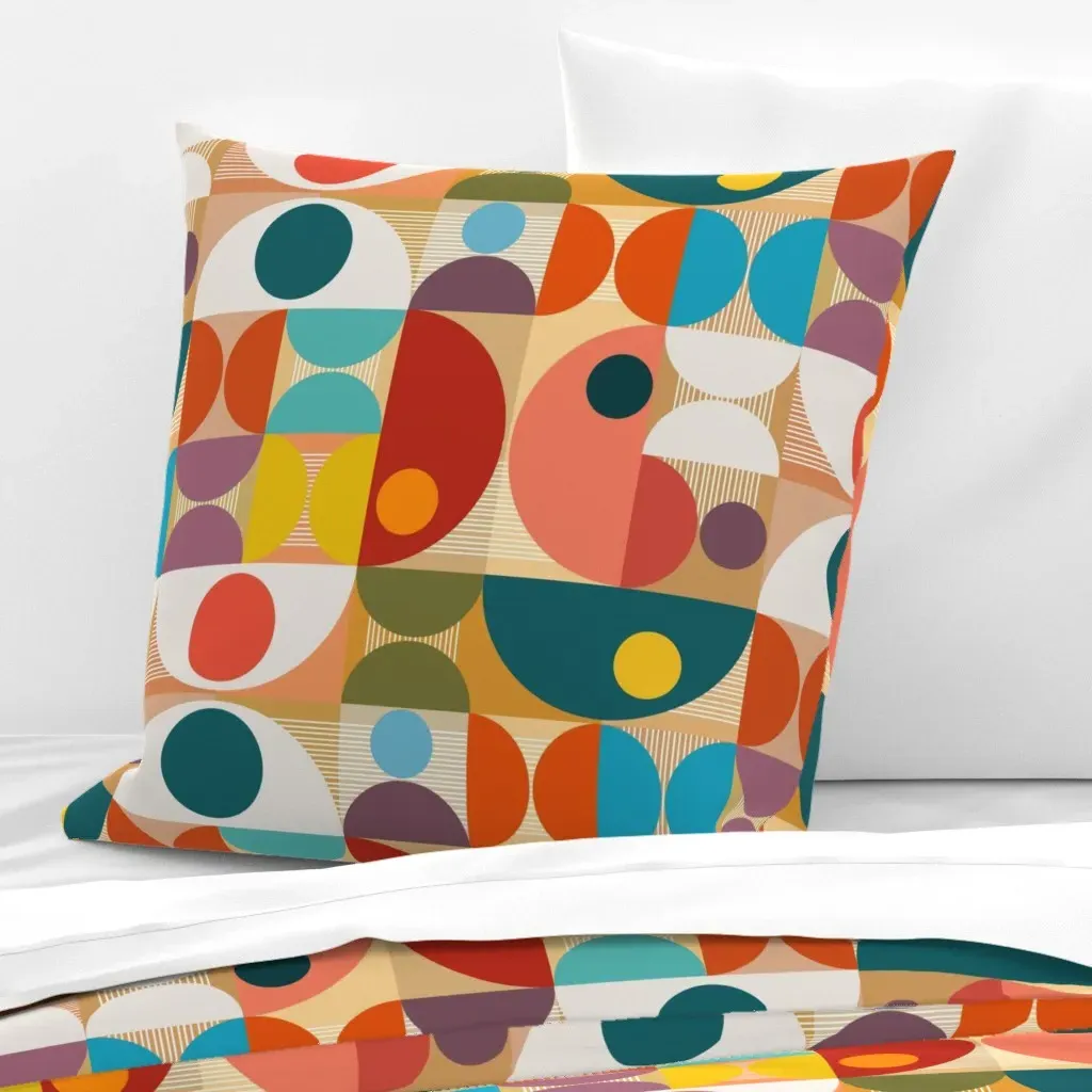 Halves And Wholes Euro Pillow Sham - Red product