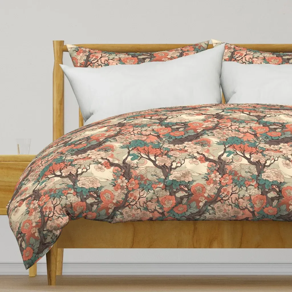 Hanami Sakura Medieval Style Duvet Cover - Peach product