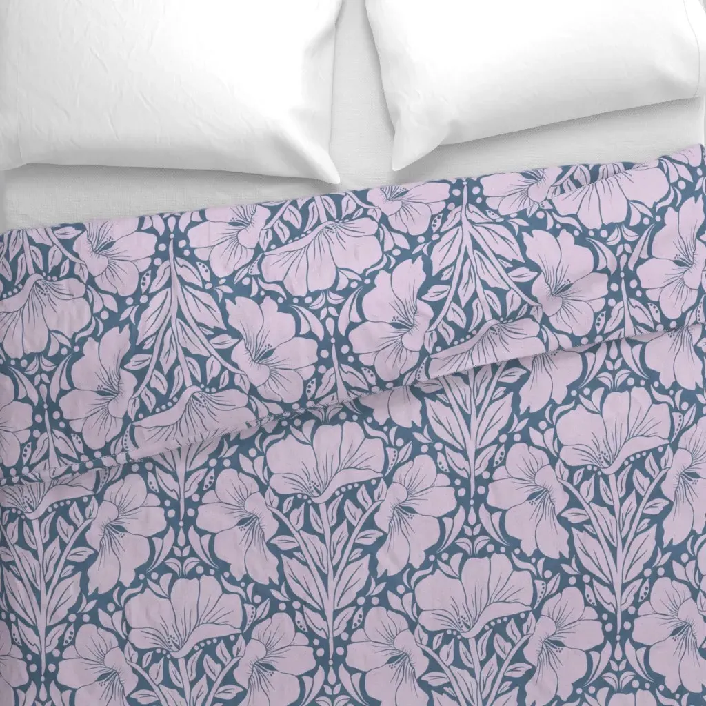 Hand-Drawn Bold Geometric Ogee Duvet Cover - Dusty Rose alternate view