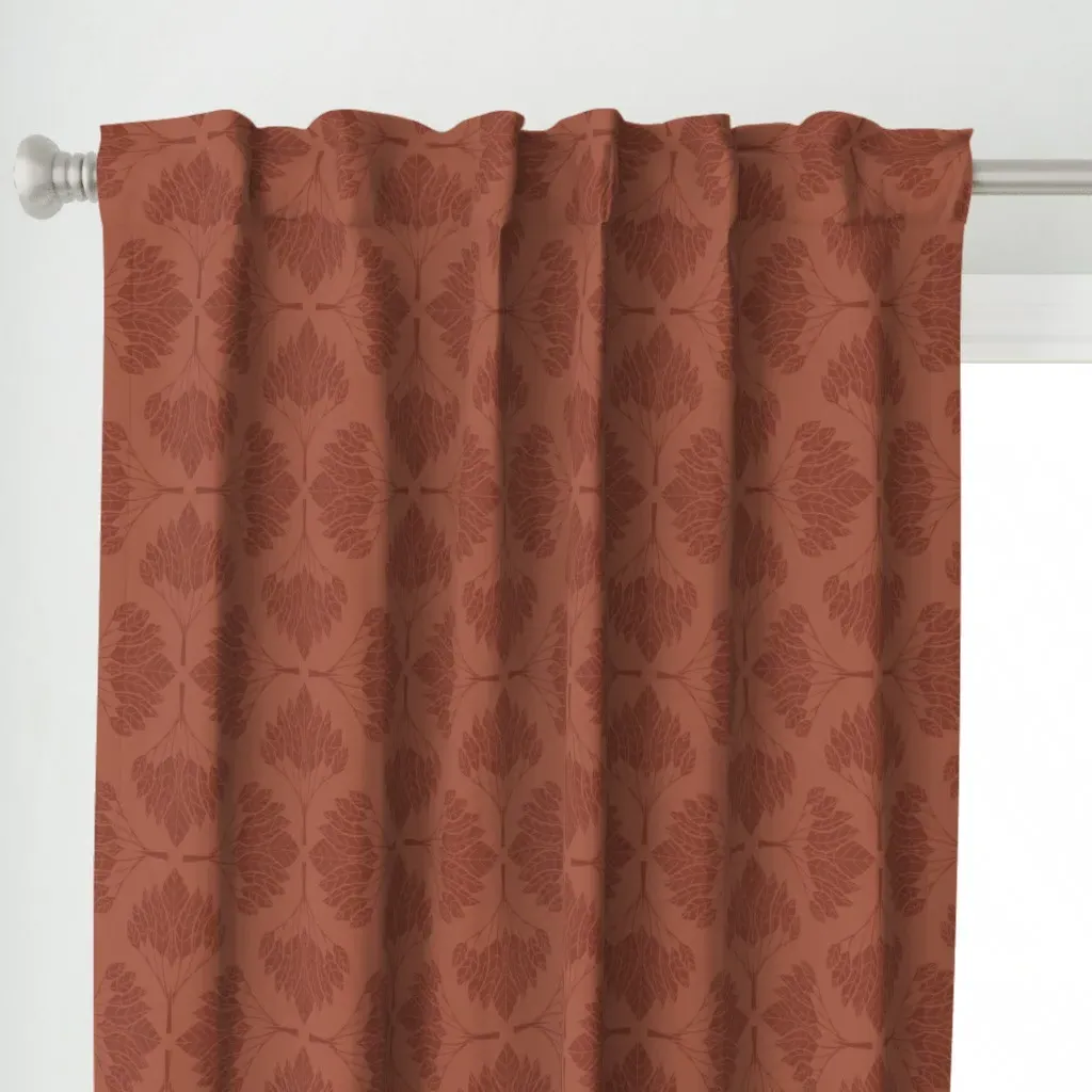 Hand Drawn Curtain Panel - Rust alternate view