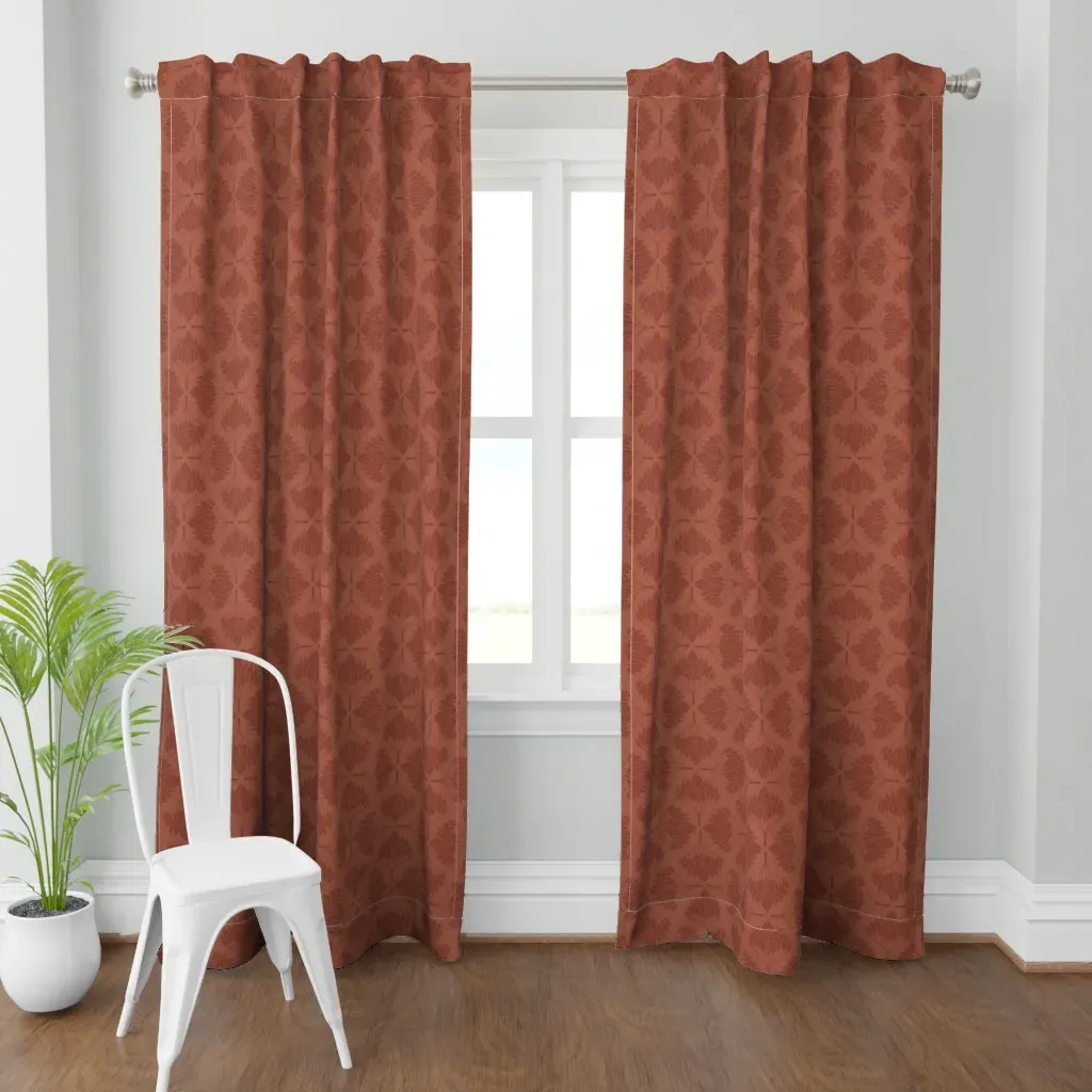 Hand Drawn Curtain Panel - Rust product
