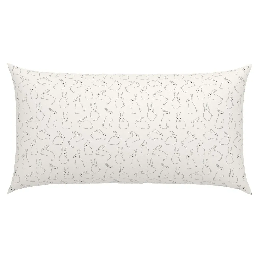 Hand Drawn Easter Bunny Rabbits King Pillow Sham - Gray product