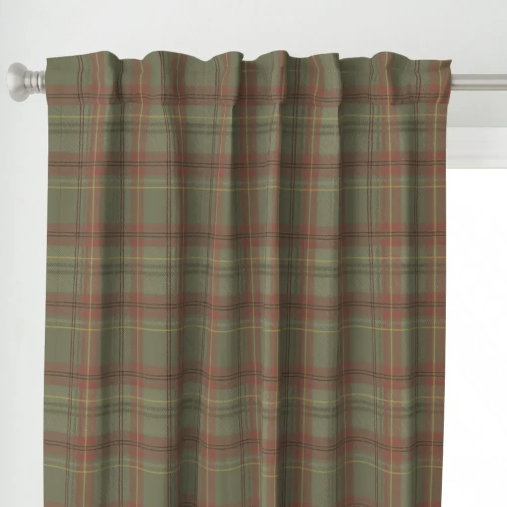 Hand Drawn Plaid Curtain Panel - Sage Green alternate view