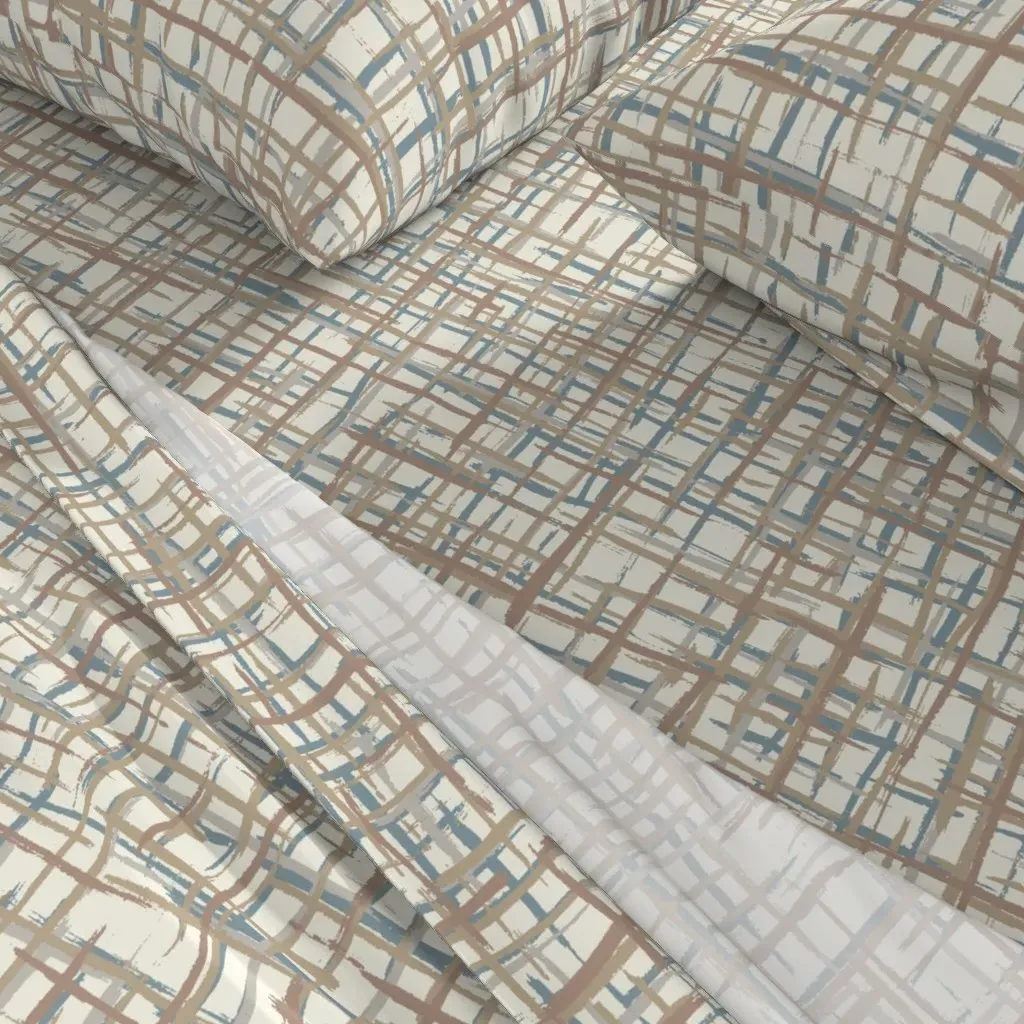 Hand Drawn Rough Ink Texture Queen Sheet Set - Beige alternate view