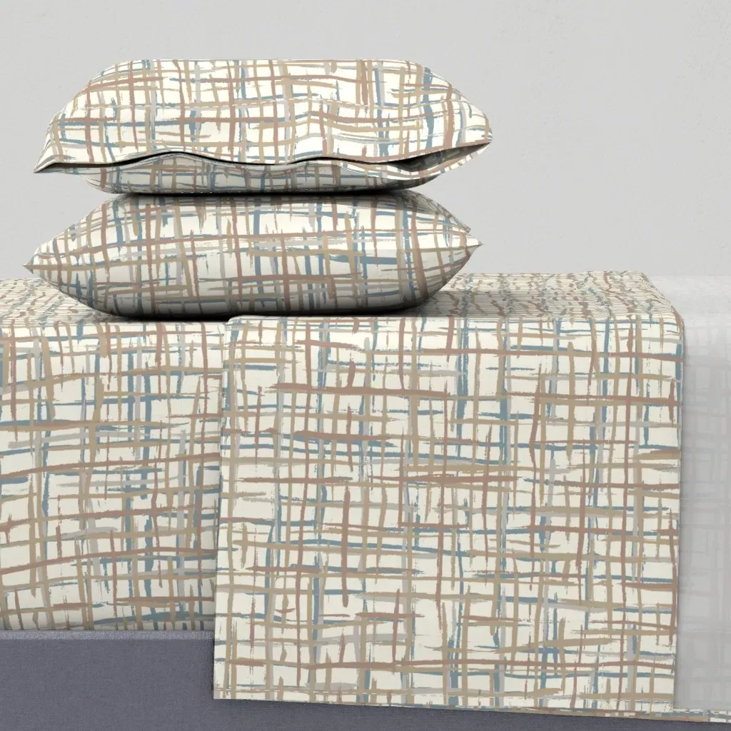 Hand Drawn Rough Ink Texture Queen Sheet Set - Beige product