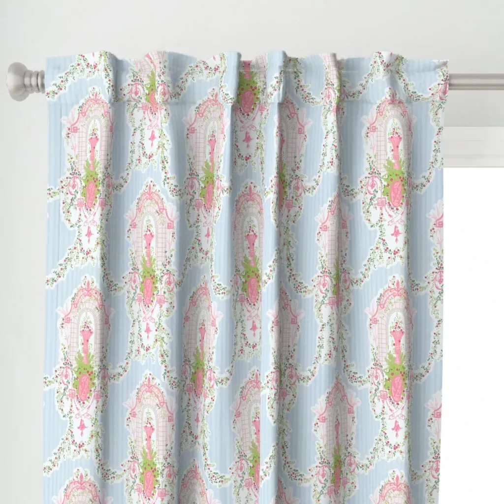 Hand Sketched Maximalist Curtain Panel - Pink alternate view