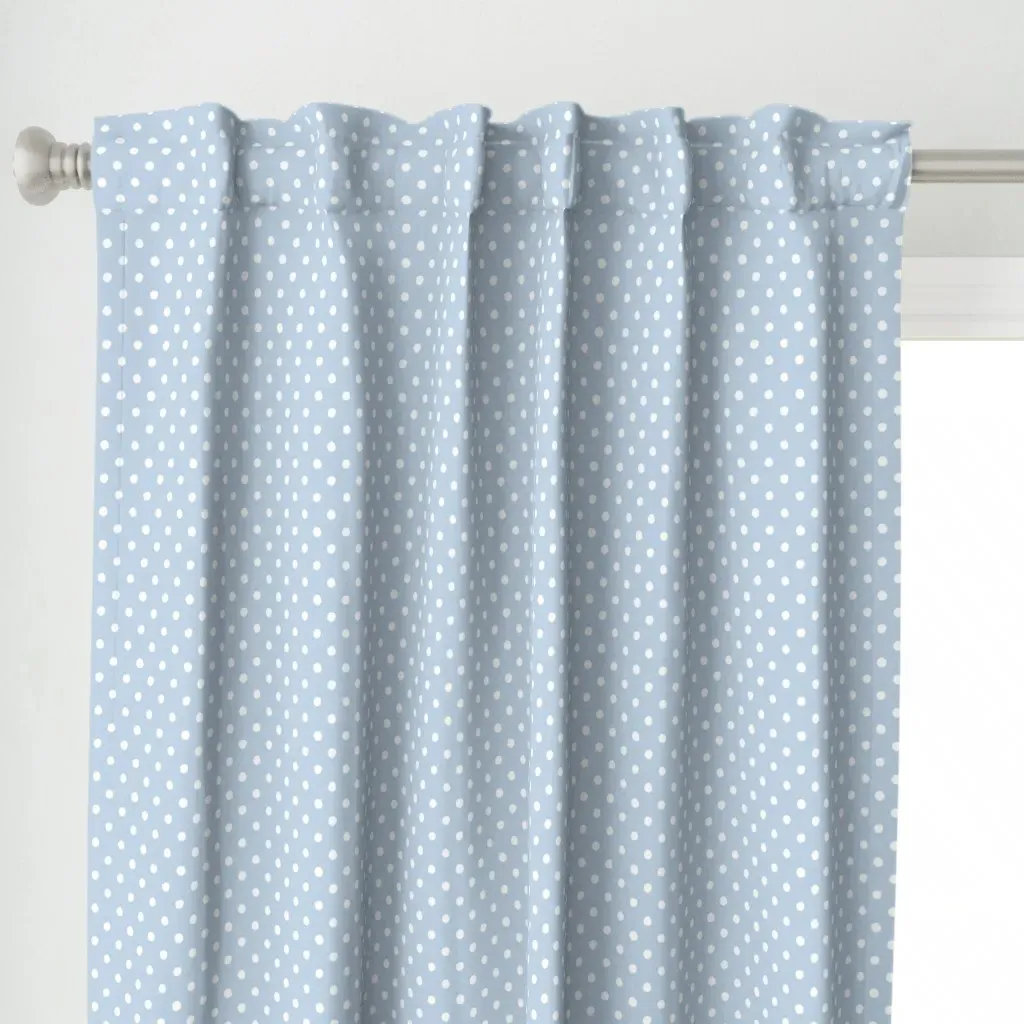 Handdrawn Dots Curtain Panel - White alternate view