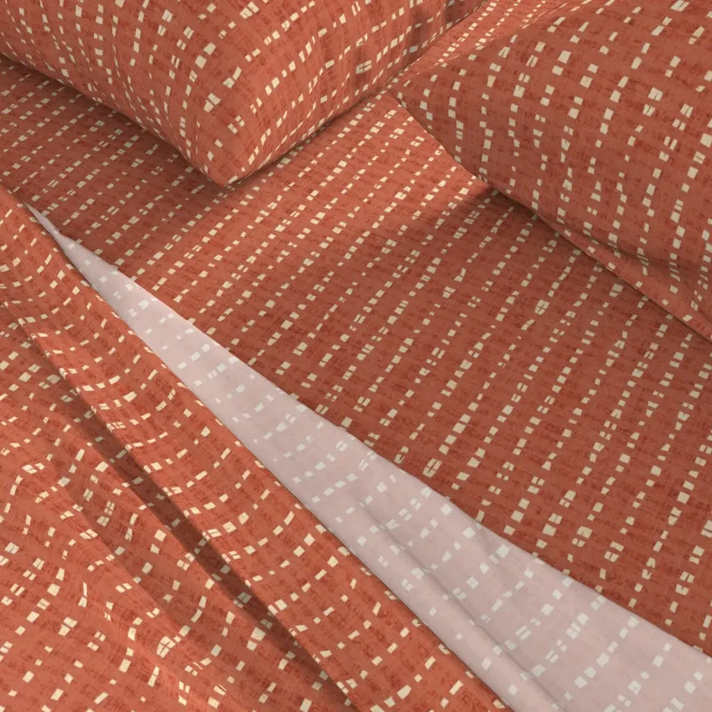 Handwoven Texture Stripe Queen Sheet Set - Terracotta alternate view