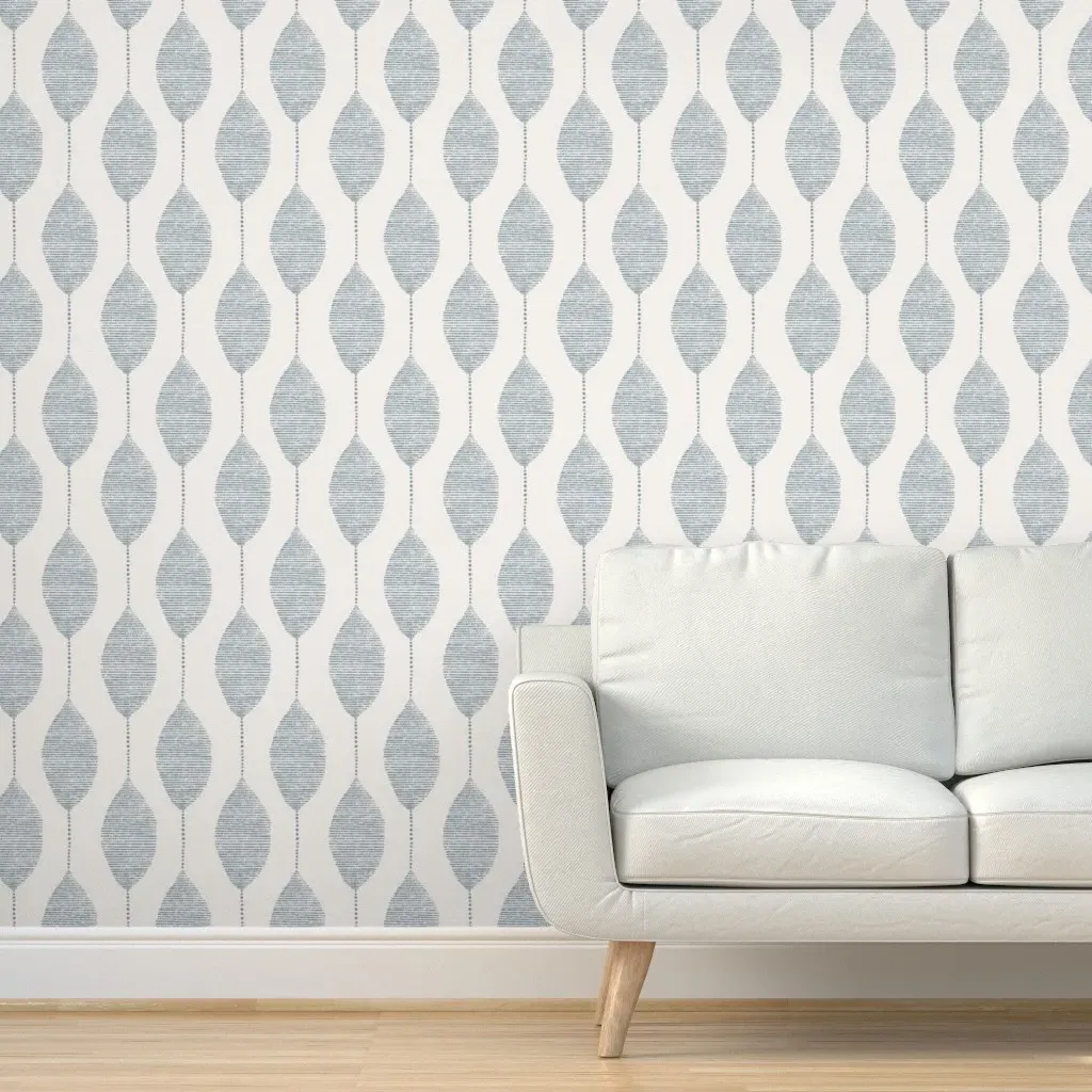 Hanging Seed Pods Textured Peel and Stick Wallpaper - Blue, White product