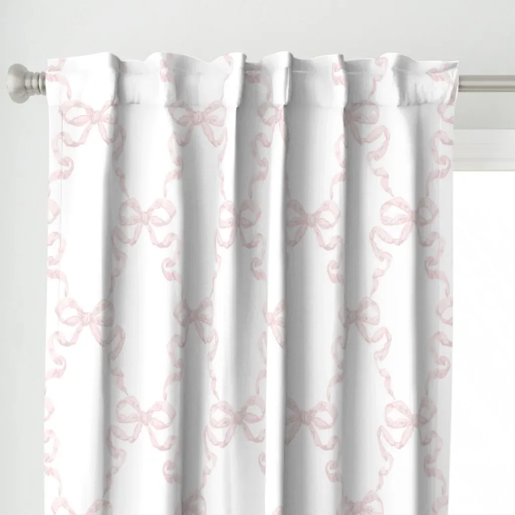 Hannah Ribbon Blush Curtain Panel - Pink alternate view