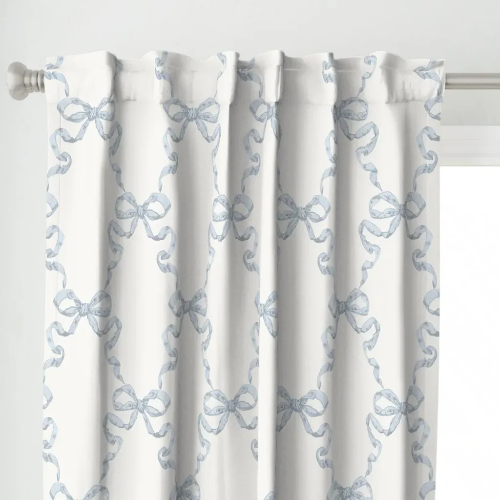 Hannah Ribbon Trellis Curtain Panel - Light Blue alternate view