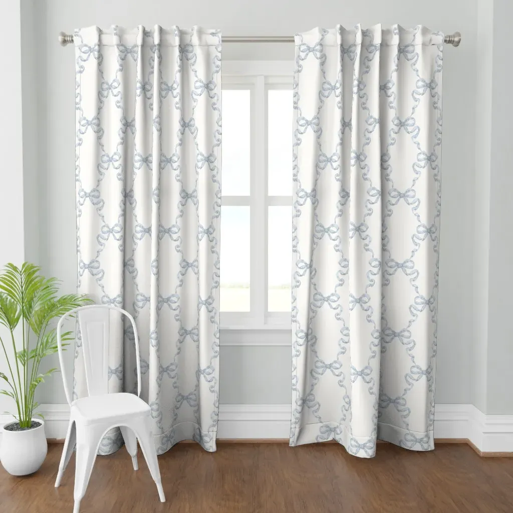 Hannah Ribbon Trellis Curtain Panel - Light Blue product