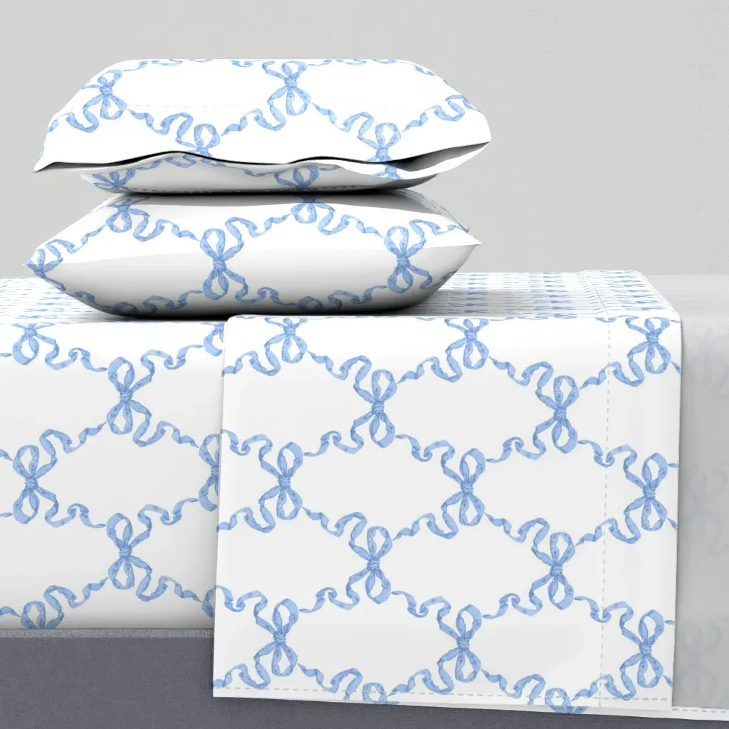 Hannah Ribbon Trellis King Size Sheet Set - Baby Blue product