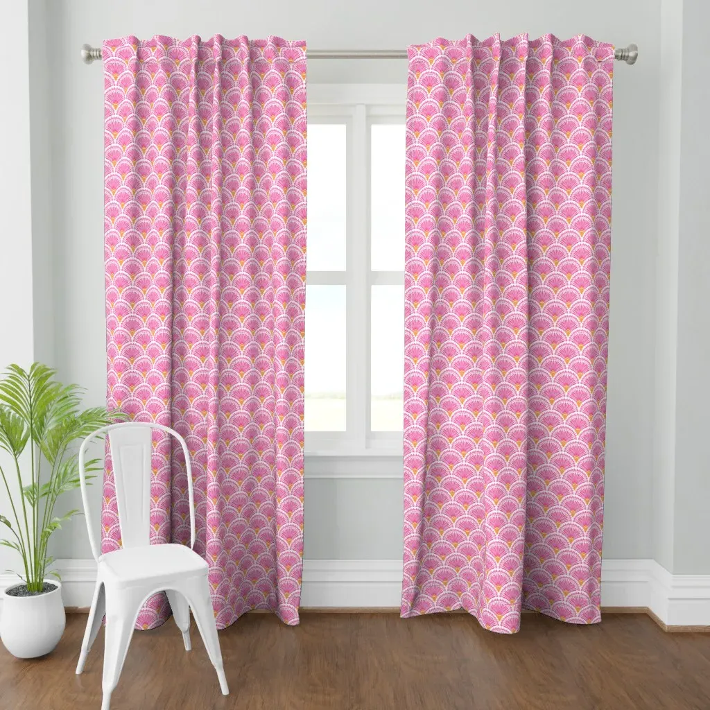 Happy Art Deco Painted Curtain Panel - Pink product