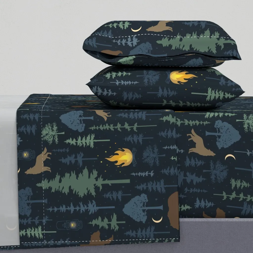 Happy Camper Full Sheet Set - Dark Teal product