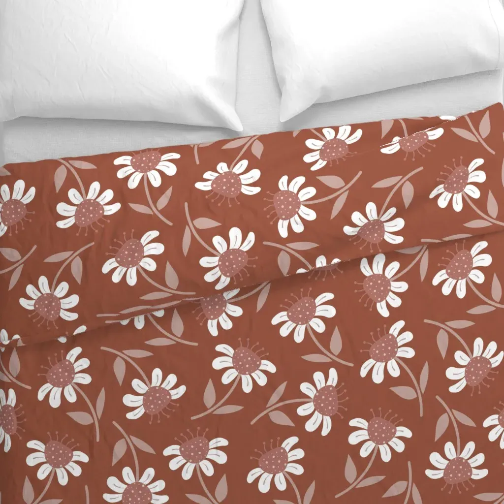 Happy Flowers Large Duvet Cover - White alternate view