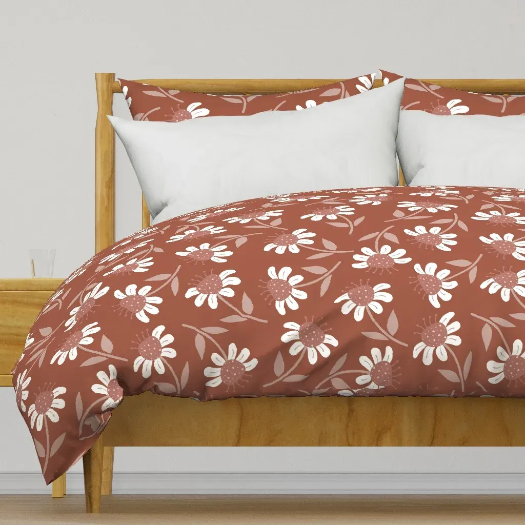 Happy Flowers Large Duvet Cover - White product