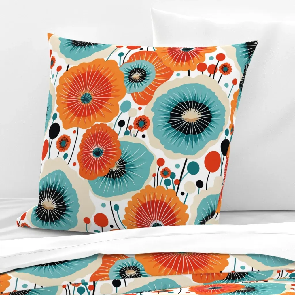 Happy Garden Euro Pillow Sham - Orange product