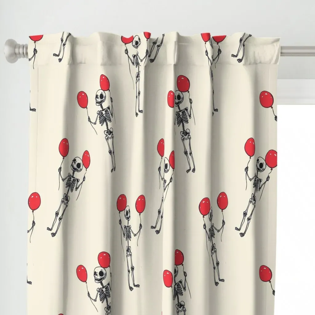 Happy Halloween Birthday Curtain Panel - Red alternate view