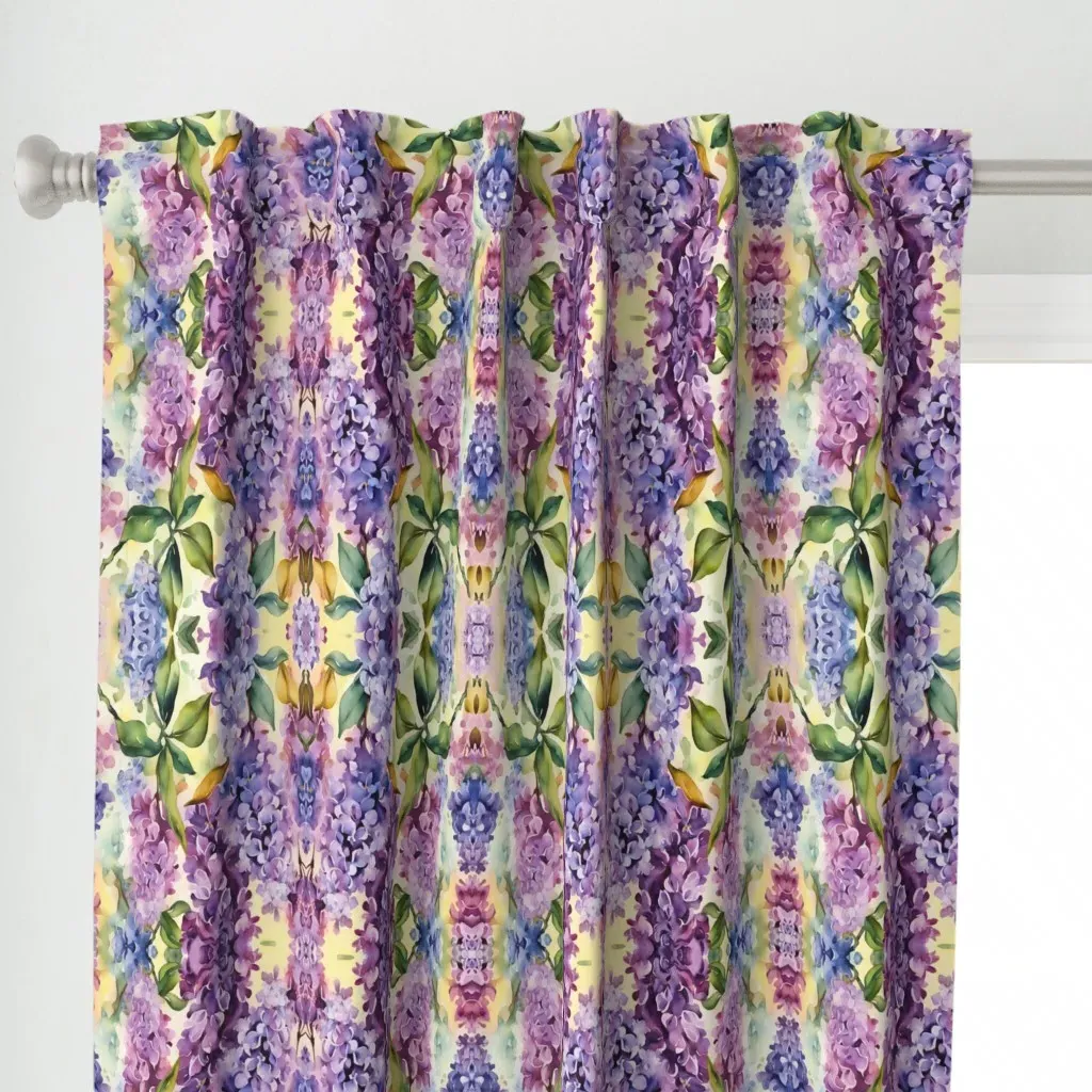 Happy Mother's Day Lilacs Curtain Panel - Purple alternate view